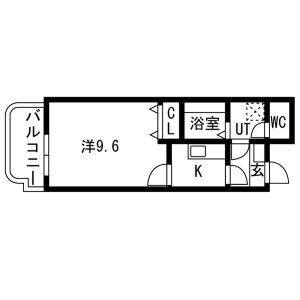 1K 間取り図