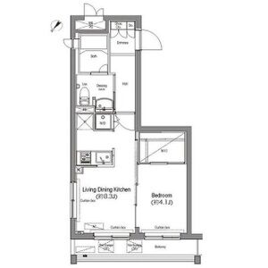 1DK 間取り図