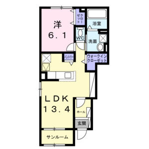 1LDK 間取り図