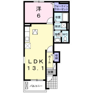 1LDK 間取り図