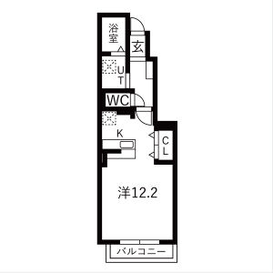 1K 間取り図
