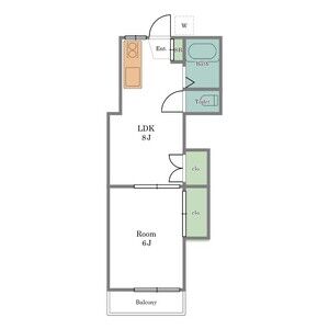 1DK 間取り図