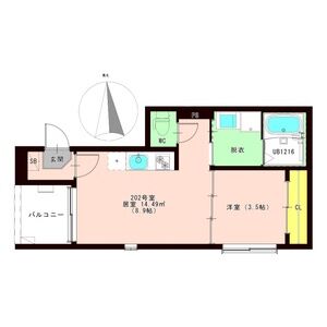 1LDK 間取り図