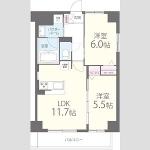 2LDK 間取り図