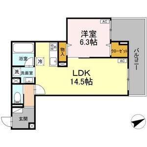 1LDK 間取り図
