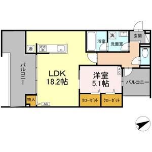 1LDK 間取り図