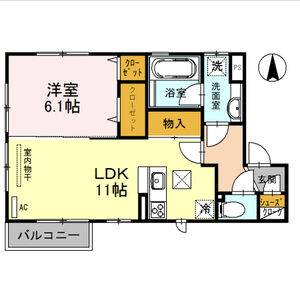 1LDK 間取り図