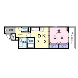 1DK 間取り図