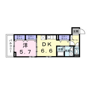 1DK 間取り図
