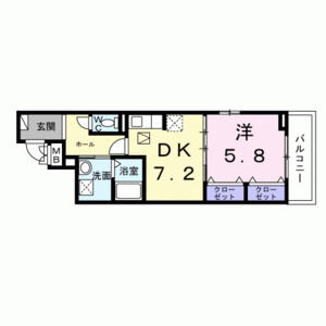 1DK 間取り図