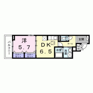 1DK 間取り図