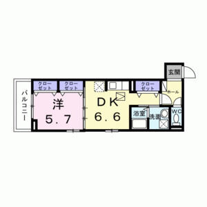 1DK 間取り図