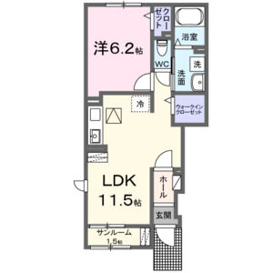 1LDK 間取り図