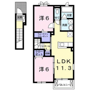 2LDK 間取り図