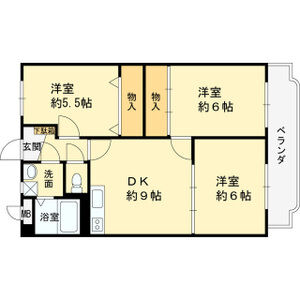 3DK 間取り図