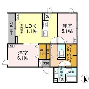 2LDK 間取り図