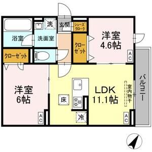 2LDK 間取り図