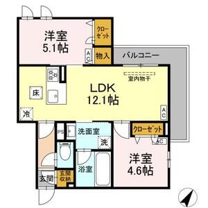 2LDK 間取り図