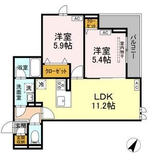 2LDK 間取り図