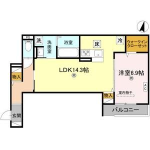 1LDK 間取り図