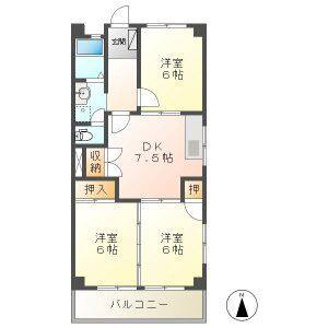 3DK 間取り図