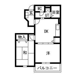 2DK 間取り図