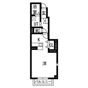 1R 間取り図