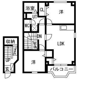 2LDK 間取り図