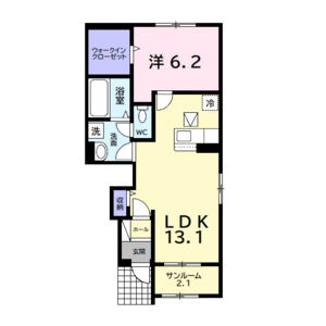 1LDK 間取り図