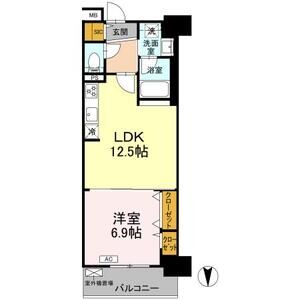 1LDK 間取り図