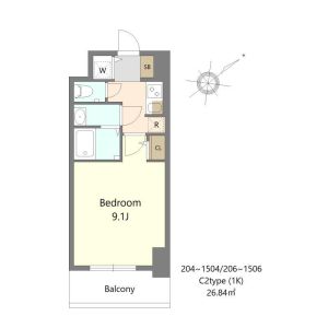 1K 間取り図
