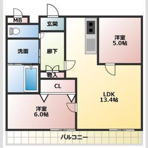2LDK 間取り図