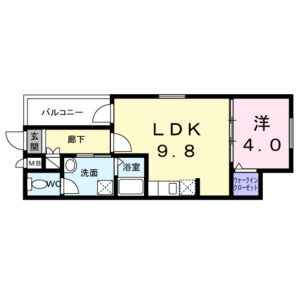 1LDK 間取り図