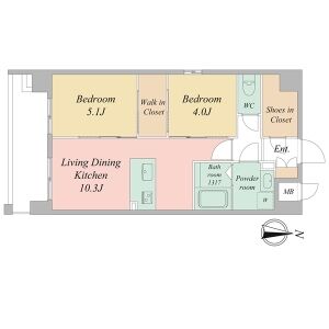 2LDK 間取り図