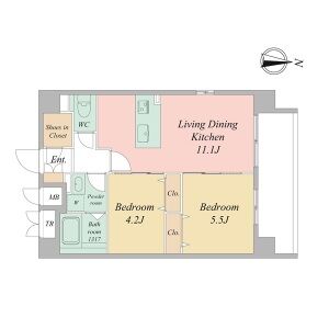 2LDK 間取り図