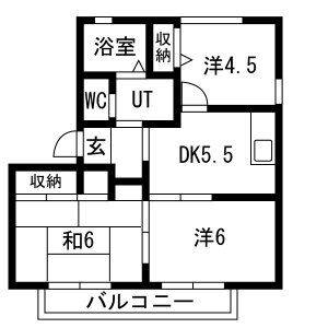 3DK 間取り図