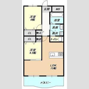 2LDK 間取り図
