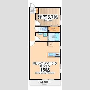 1LDK 間取り図