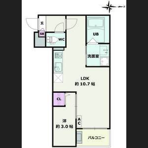 1LDK 間取り図