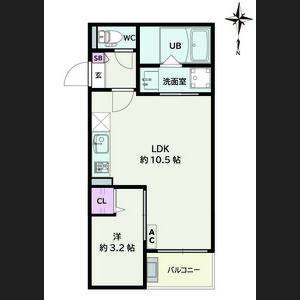 1LDK 間取り図