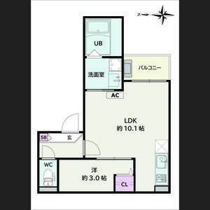 1LDK 間取り図