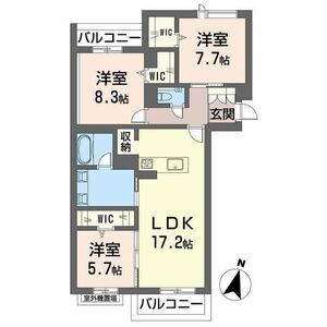 3LDK 間取り図