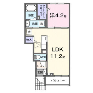 1LDK 間取り図