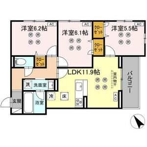 3LDK 間取り図