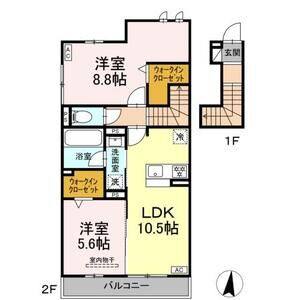 2LDK 間取り図