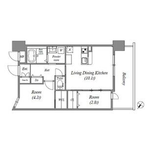 1LDK 間取り図