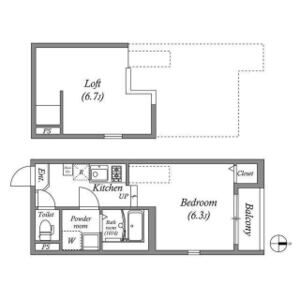 ワンルーム 間取り図