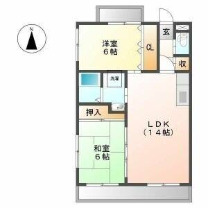 2LDK 間取り図