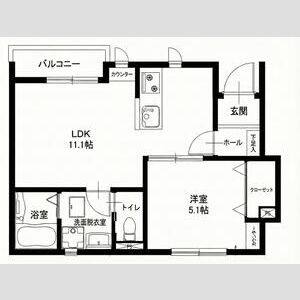 1LDK 間取り図