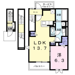 1LDK 間取り図